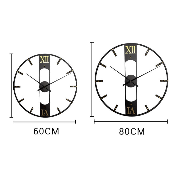 YX8836 Home Decor Wall Clock Wrought Iron Rivet Scale Silent Clock, Size: My Store