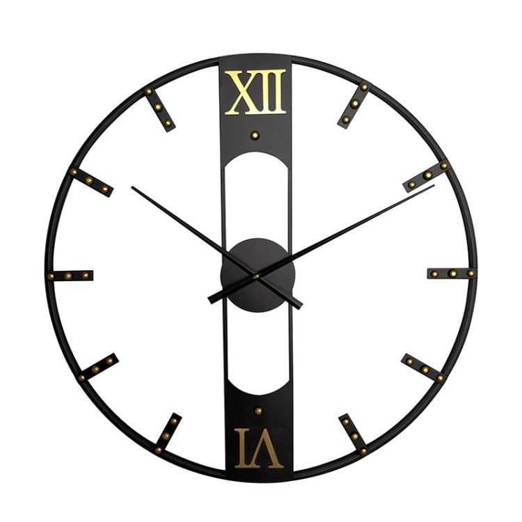 YX8836 Home Decor Wall Clock Wrought Iron Rivet Scale Silent Clock, Size: My Store