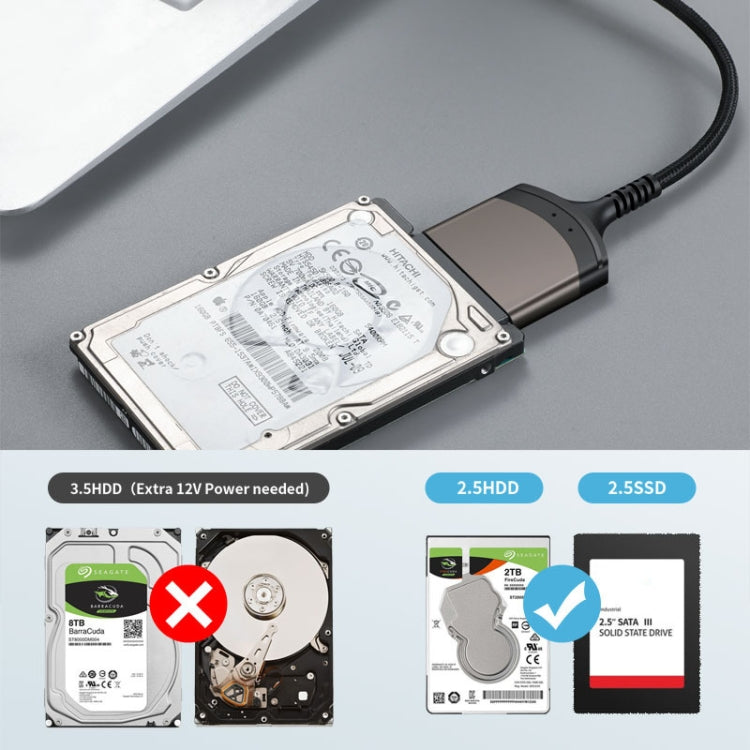 Aluminum Easy Drive Line USB3.0 To SATA Hard Disk Data Cable Supports 2.5 Inch SATA 22P My Store