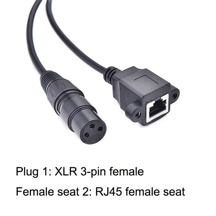 2pcs XLR 3 Pin Female To RJ45 Female Network Connector Adapter Converter Cable-Reluova