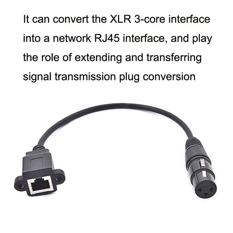 2pcs XLR 3 Pin Female To RJ45 Female Network Connector Adapter Converter Cable-Reluova