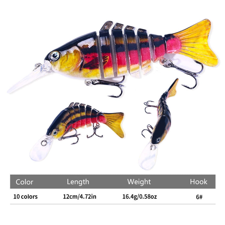 HENGJIA JM065 12cm Luya Fishing Gear Bait Multi-Section Fish Sinking Lure