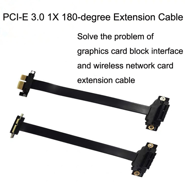 PCI-E 3.0 1X 180-degree Graphics Card Wireless Network Card Adapter Block Extension Cable, Length: