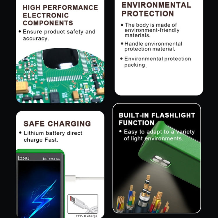 Baku BA-8233 Pro Electric Maintenance Resistor Current Touch Screen Digital Universal Mulitmeter Reluova