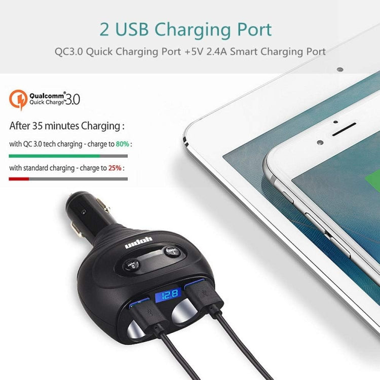 5 In 1 Rotatable Dual USB Multifunctional Car Charger