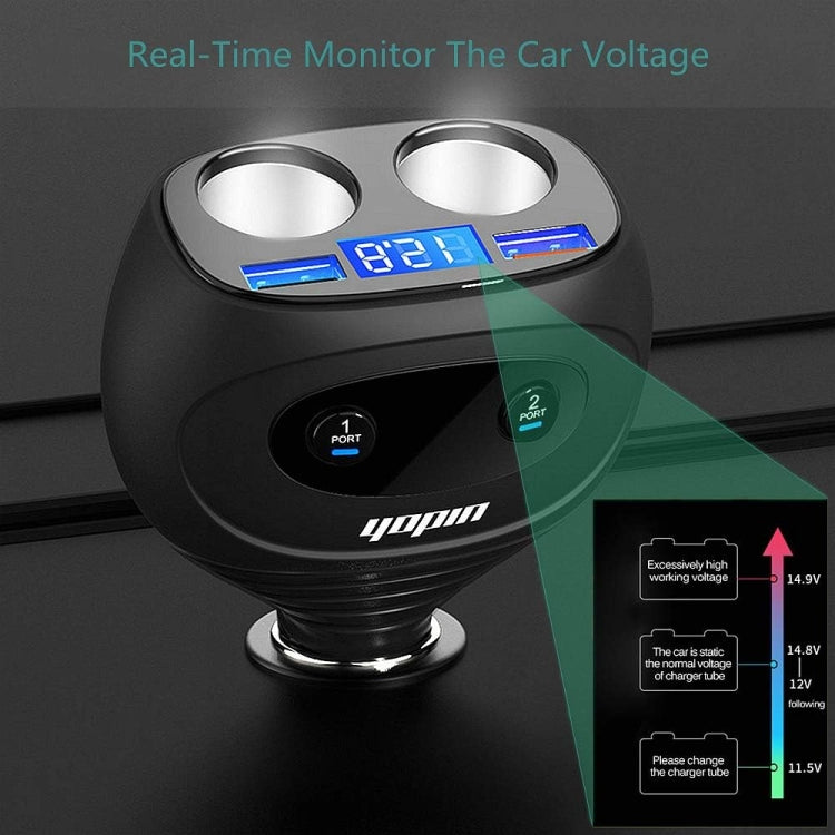 5 In 1 Rotatable Dual USB Multifunctional Car Charger