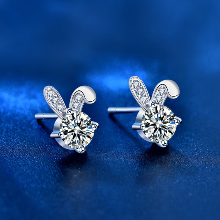 XEA010 S925 Silver Needle Full Diamond Rabbit Earrings Women Mosan Diamond Earrings