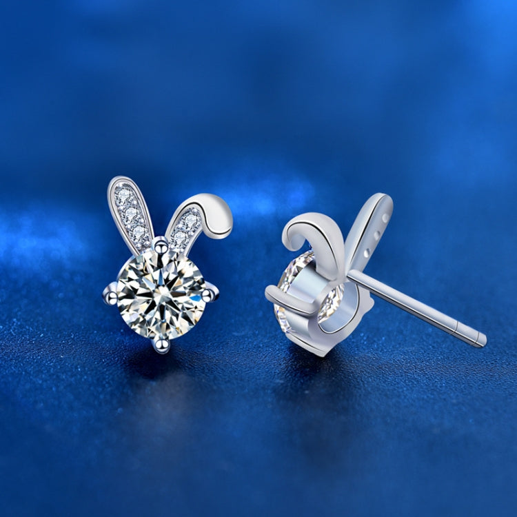 XEA010 S925 Silver Needle Full Diamond Rabbit Earrings Women Mosan Diamond Earrings Reluova