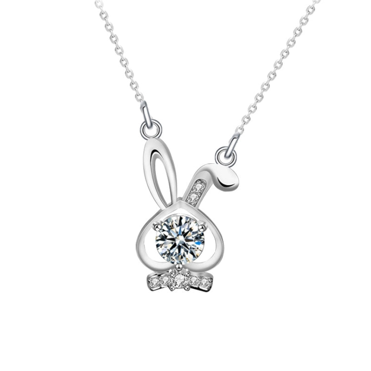 XMA023 Mozan Diamond Rabbit 925 Silver Necklace Girl Neck Chain