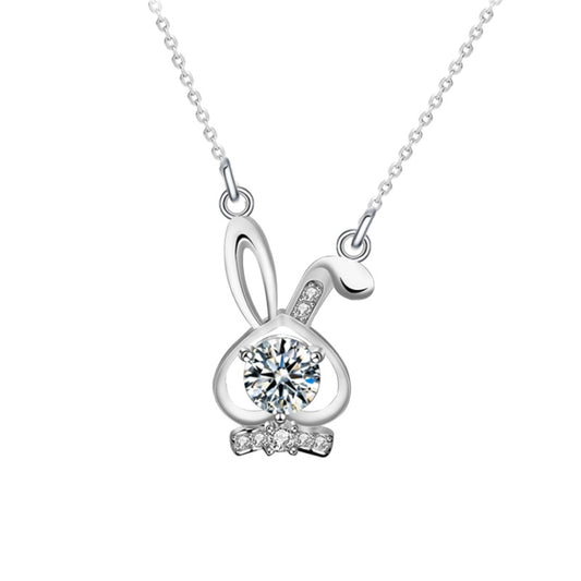 XMA023 Mozan Diamond Rabbit 925 Silver Necklace Girl Neck Chain Reluova