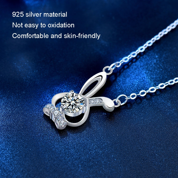 XMA023 Mozan Diamond Rabbit 925 Silver Necklace Girl Neck Chain Reluova