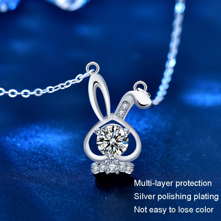 XMA023 Mozan Diamond Rabbit 925 Silver Necklace Girl Neck Chain