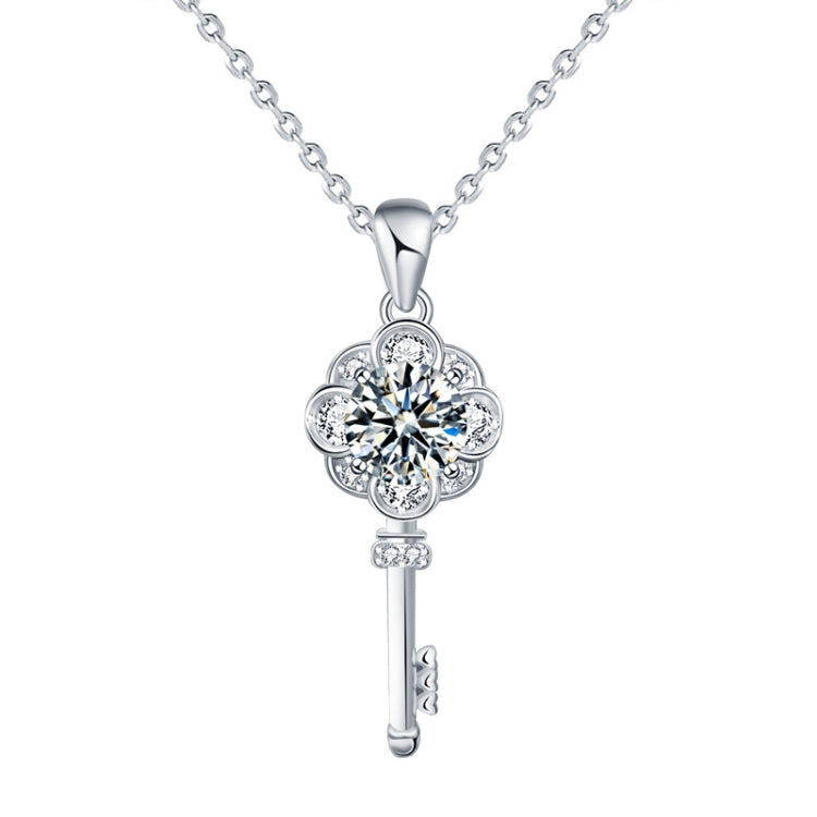 XMA003 Mosan Diamond 925 Silver Key Necklace, Chain Length: