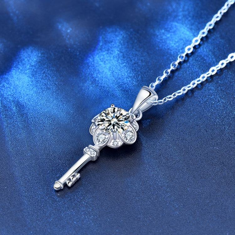 XMA003 Mosan Diamond 925 Silver Key Necklace, Chain Length: