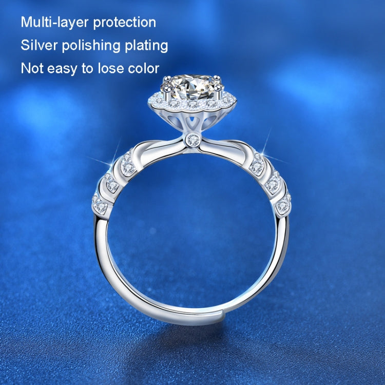 XJA008 925 Silver Ring Mossan Diamond Open Ended Couple Ring