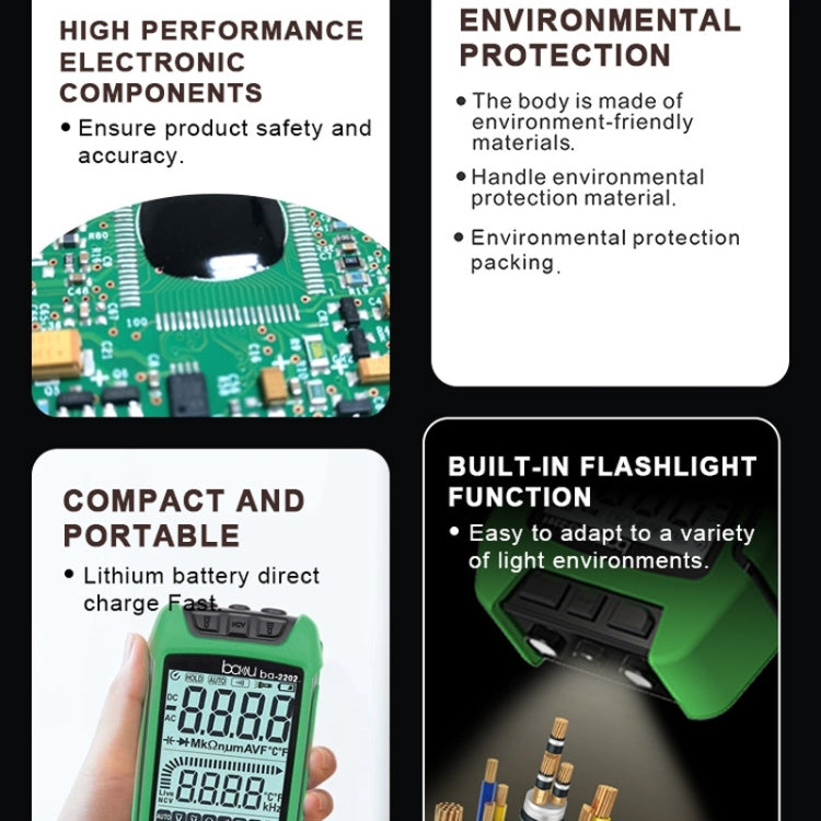 BAKU BA-2202 Digital Multimeter Electrician Maintenance Resistance Tester