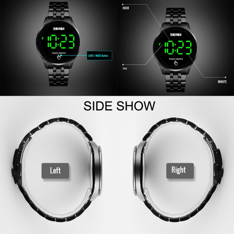 SKMEI 1579 Simple Touch Screen LED Luminous Stainless Steel Electronic Watch Reluova