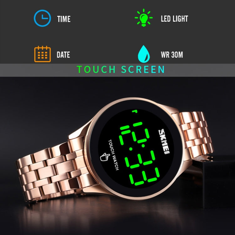 SKMEI 1579 Simple Touch Screen LED Luminous Stainless Steel Electronic Watch Reluova