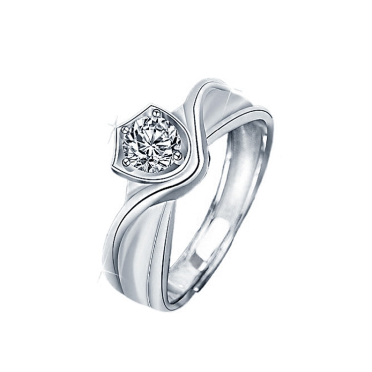 XJA011 Couple Ring Mosan Diamond S925 Silver Ring, Style: