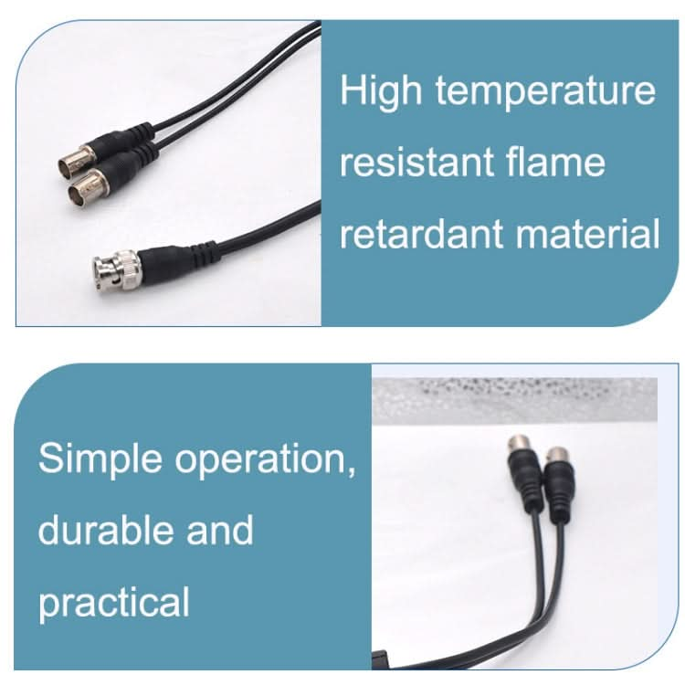 SZ015 BNC Male To 2xFemal Communication Cables VCR Coaxial Video Cable, Cable Length:0.42m Reluova