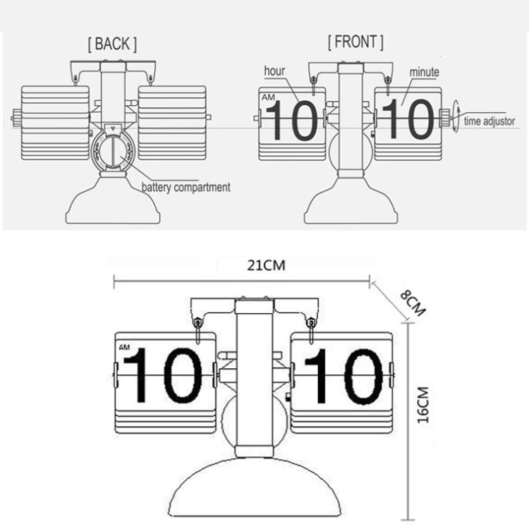 HY-F001 Auto-turning Balance-shaped Clock Home Decorative Flop Clock, Spec: My Store