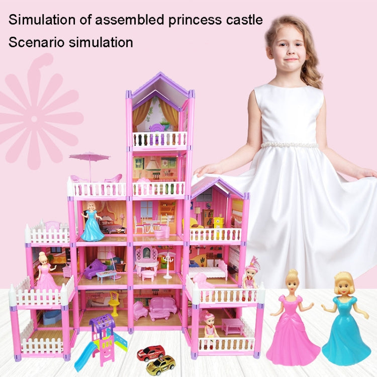 DSJ55-C 220pcs /Set Children Passing Domestic Toy Doll House Princess Castle Set Simulation Disguise House