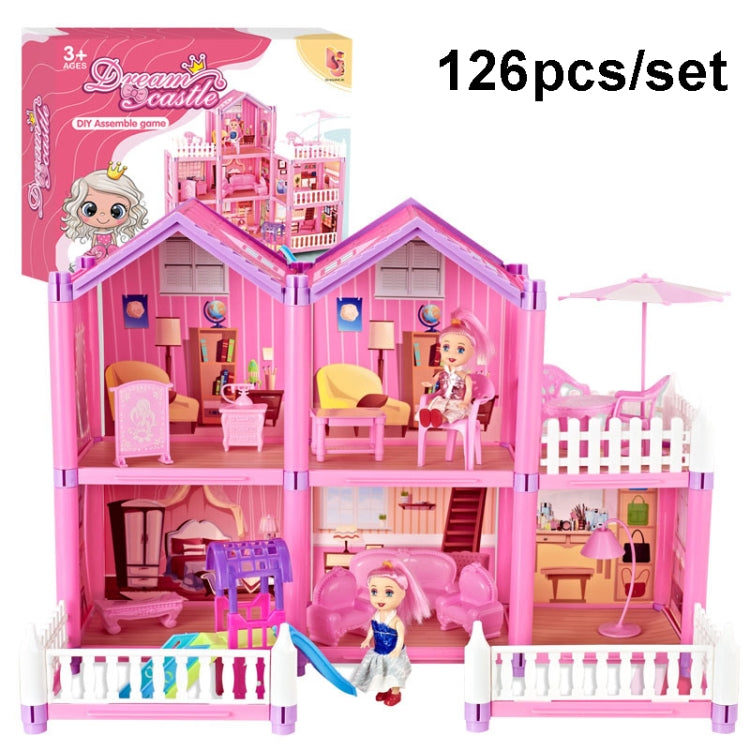 DSJ55-C 220pcs /Set Children Passing Domestic Toy Doll House Princess Castle Set Simulation Disguise House Reluova