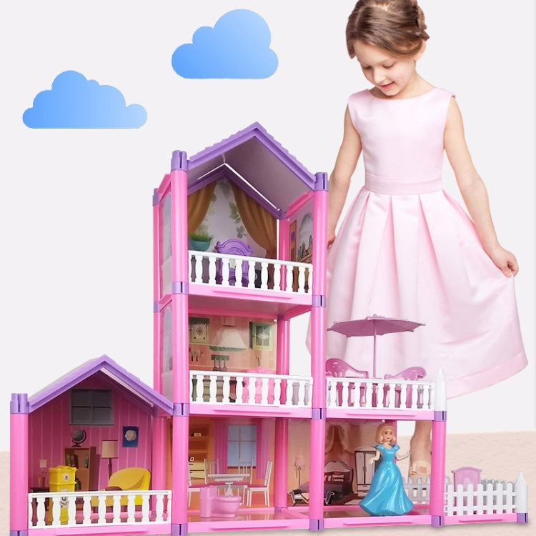 DSJ55-C 220pcs /Set Children Passing Domestic Toy Doll House Princess Castle Set Simulation Disguise House Reluova