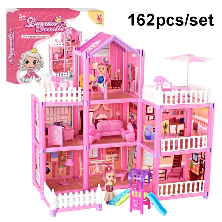 DSJ55-C 220pcs /Set Children Passing Domestic Toy Doll House Princess Castle Set Simulation Disguise House