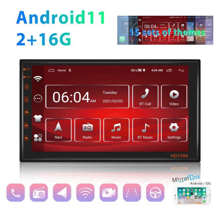 A2769 7 Inch Android Navigation WIFI Version 2+16G Vehicle Machine Central Control Large Screen, Spec: