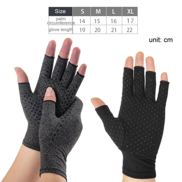 Arthritis Rehabilitation Silicone Non-slip Cycling Half Finger Gloves Reluova