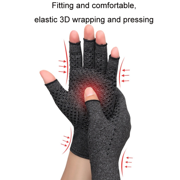 Arthritis Rehabilitation Silicone Non-slip Cycling Half Finger Gloves Reluova