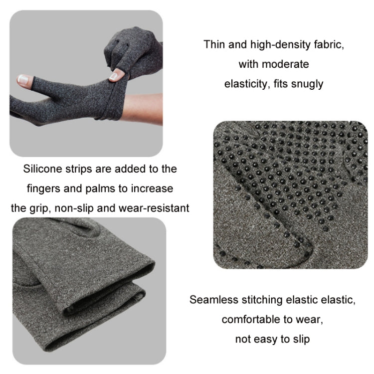 Arthritis Rehabilitation Silicone Non-slip Cycling Half Finger Gloves Reluova