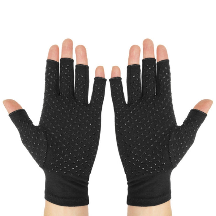 Arthritis Rehabilitation Silicone Non-slip Cycling Half Finger Gloves Reluova