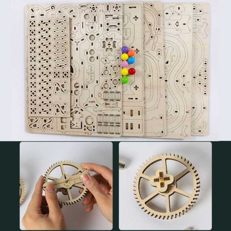 LG825 Mechanical Track Ball 3D Wooden Puzzle Toy DIY Handmade Ornaments Reluova