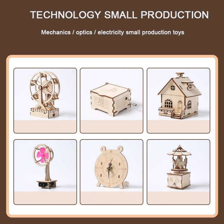 Mechanisches Puzzle-Spielzeug aus Holz, wissenschaftliches elektrisches Zusammenbau-Spielzeug, Stil: