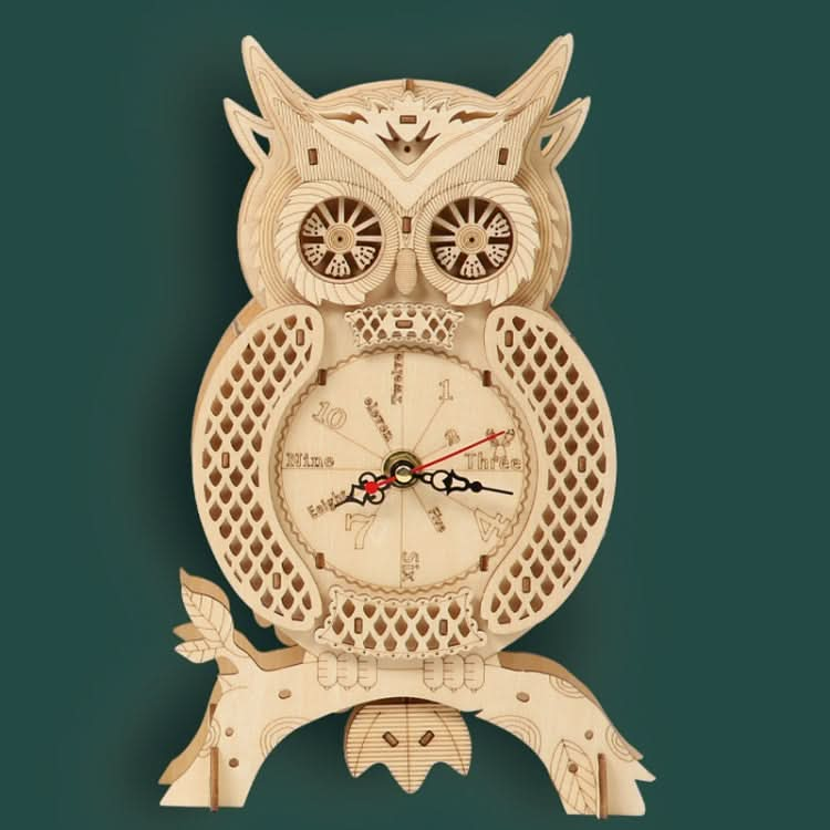 Owl Clock 3D Wooden Puzzle Toys DIY Handmade Ornaments Reluova