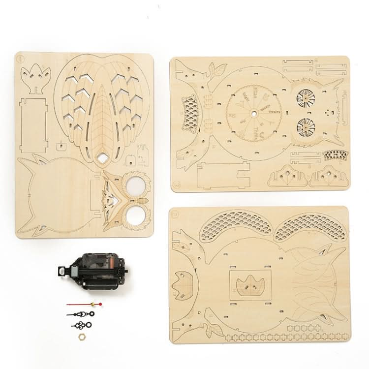 Owl Clock 3D Wooden Puzzle Toys DIY Handmade Ornaments Reluova