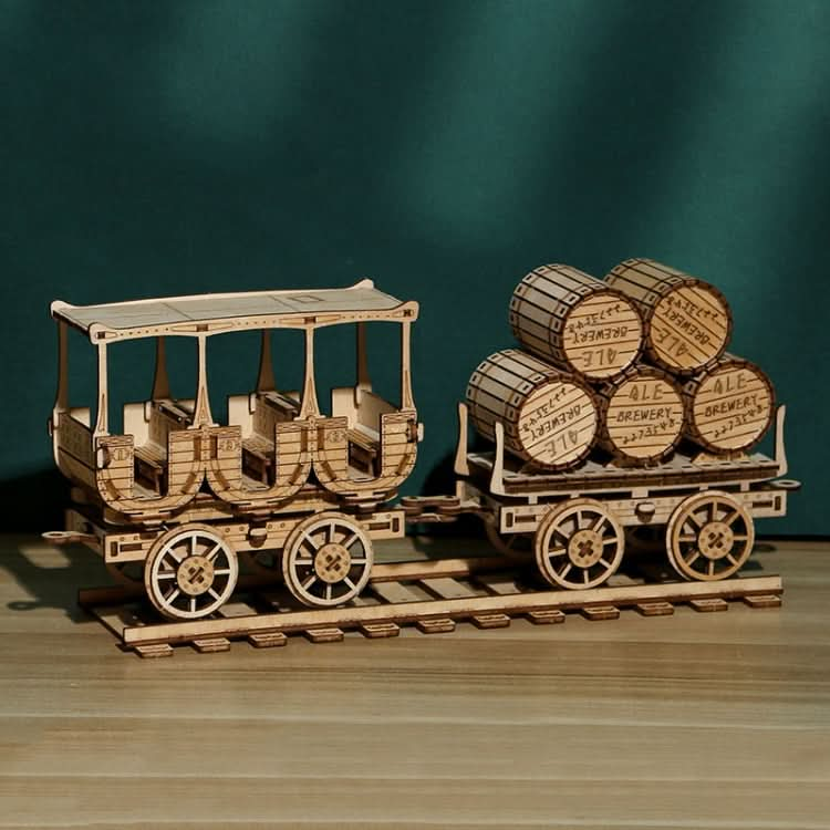 Red Wine Transport Truck 3D Wooden Puzzle Toys DIY Handmade Ornaments Reluova