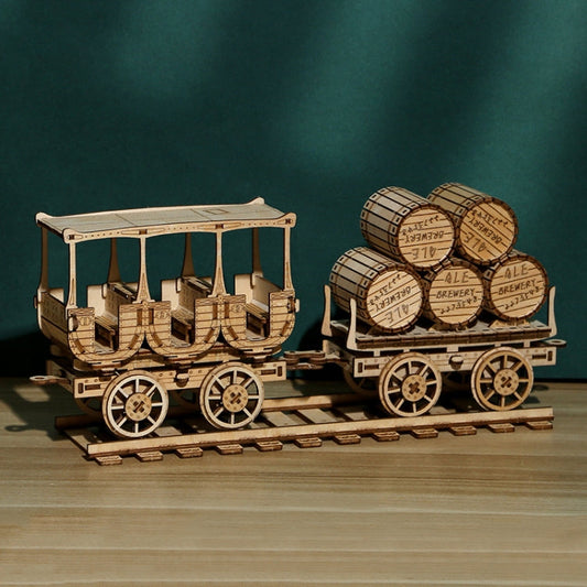 Red Wine Transport Truck 3D Wooden Puzzle Toys DIY Handmade Ornaments Reluova