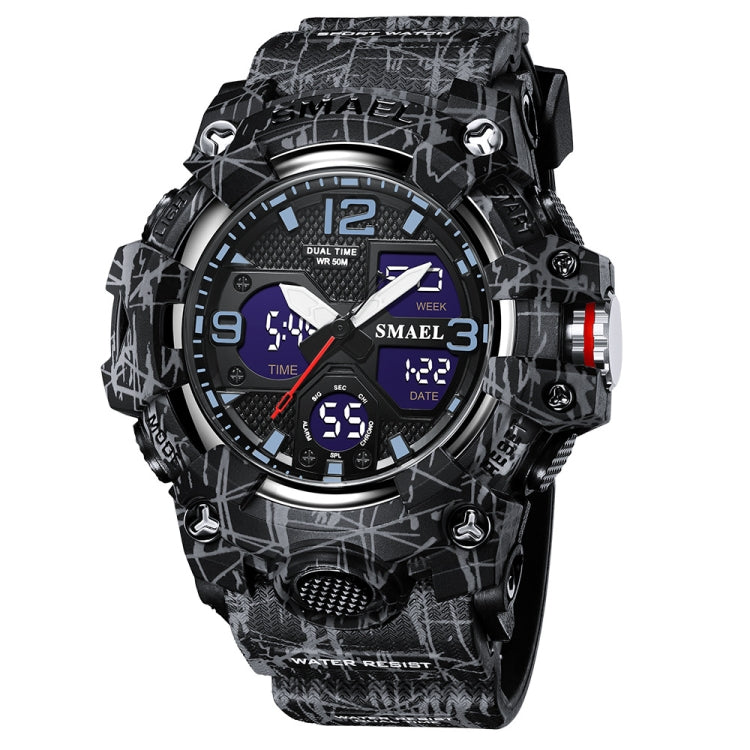 SMAEL 8008 Outdoor Waterproof Camouflage Sports Electronic Watch Luminous Multi-function Waist Watch Reluova