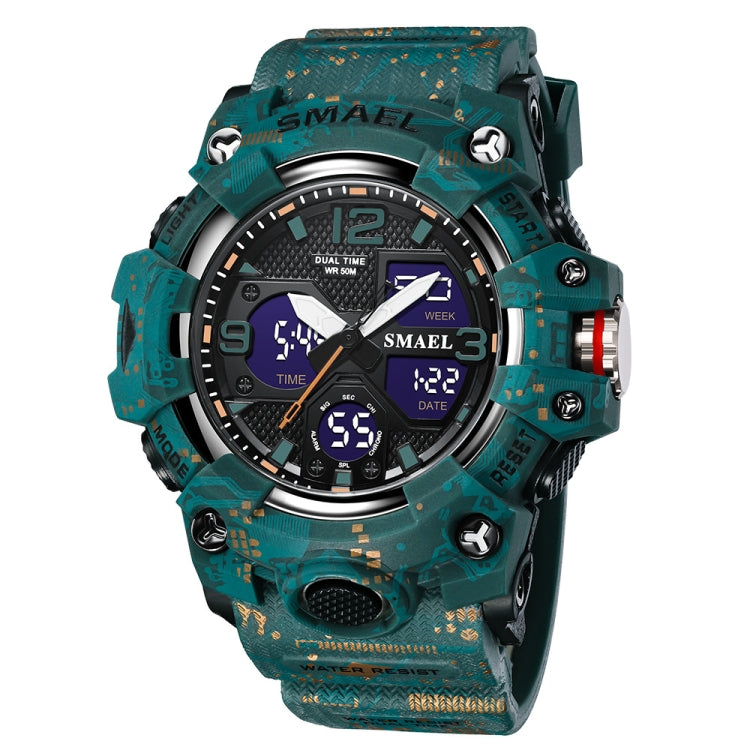 SMAEL 8008 Outdoor Waterproof Camouflage Sports Electronic Watch Luminous Multi-function Waist Watch Reluova