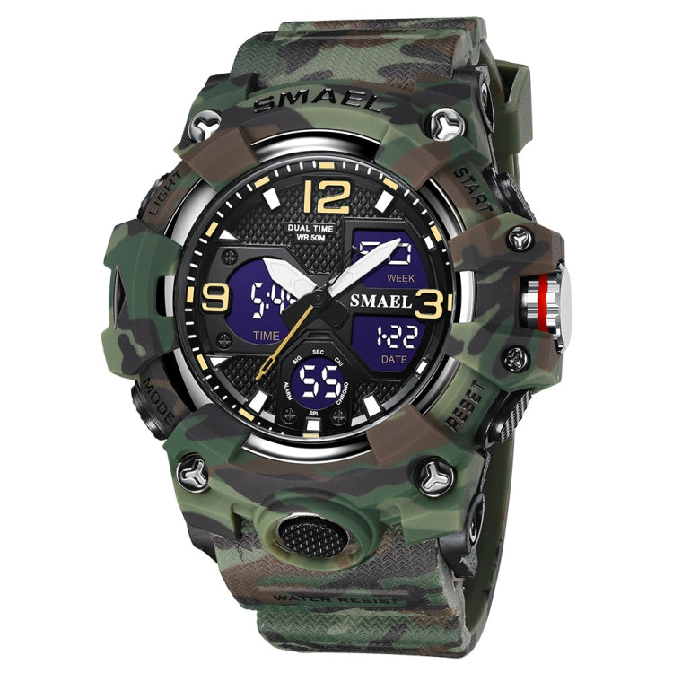 SMAEL 8008 Outdoor Waterproof Camouflage Sports Electronic Watch Luminous Multi-function Waist Watch Reluova