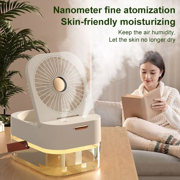 2.5L Dual Spray Humidifying Fan with Ambient Light Aroma Diffuser-Reluova