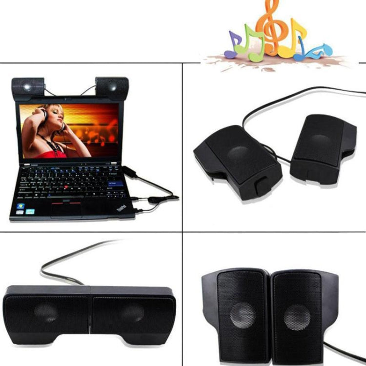 Mini Clip-On USB Stereo Speaker Soundbar for Notebook Laptop PC Desktop Tablet My Store