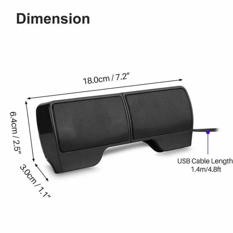 Mini Clip-On USB Stereo Speaker Soundbar for Notebook Laptop PC Desktop Tablet My Store