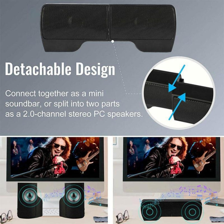 Mini Clip-On USB Stereo Speaker Soundbar for Notebook Laptop PC Desktop Tablet My Store