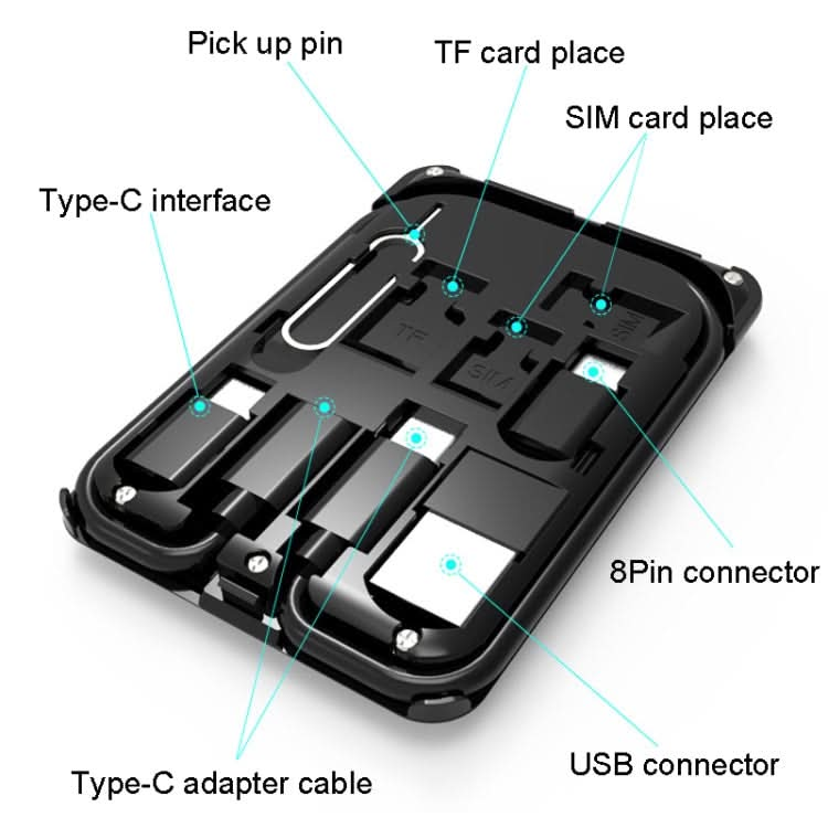 BM3016C 15W Wireless Charger Data Cable Organizer With Adapter Folding Phone Stand