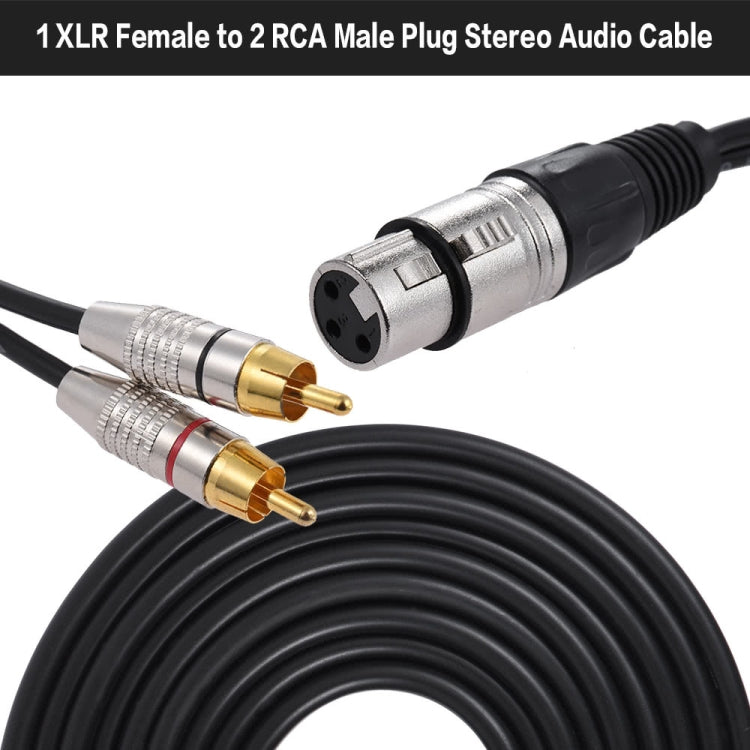 XLR Female To 2RCA Male Plug Stereo Audio Cable, Length: Reluova