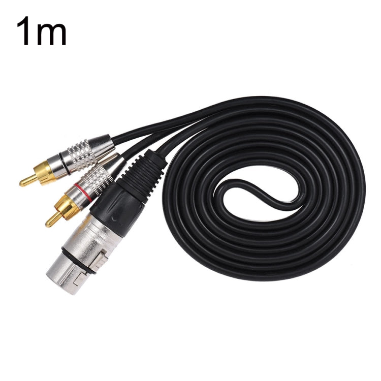 XLR Female To 2RCA Male Plug Stereo Audio Cable, Length: